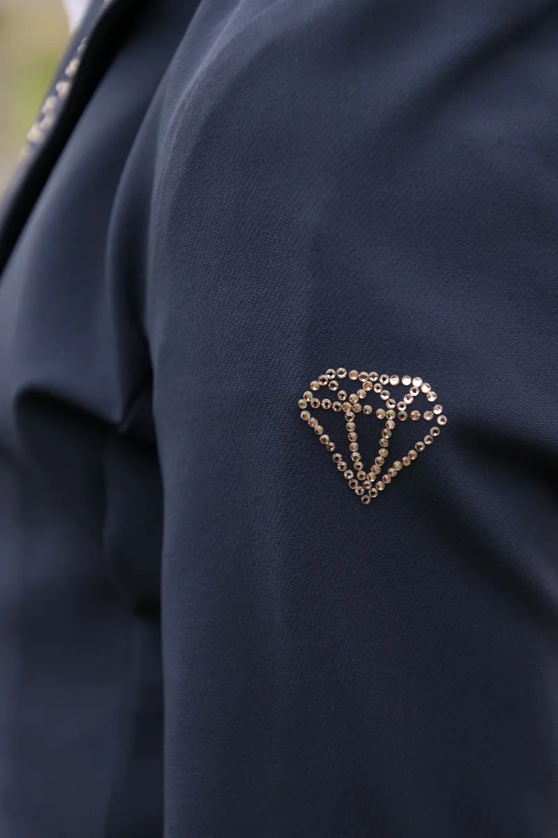 Hy Equestrian Cadiz Mizs Show Jacket - Navy/Rose Gold-3